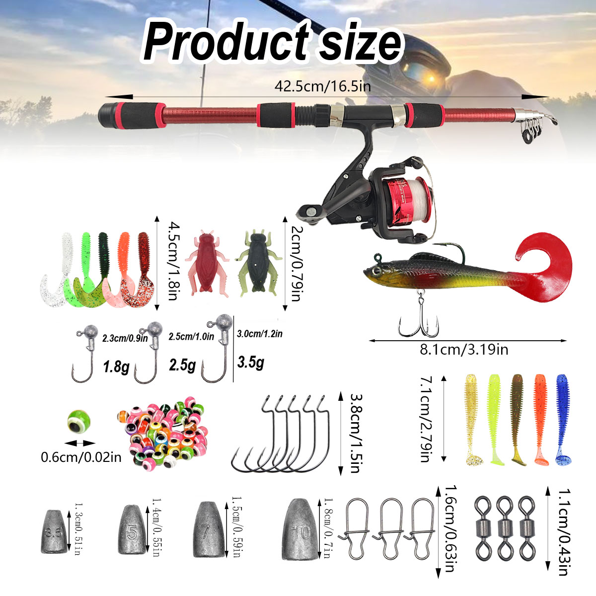Portable Telescopic Fishing Ro - Fishing Line Spooler ulasan dan harga