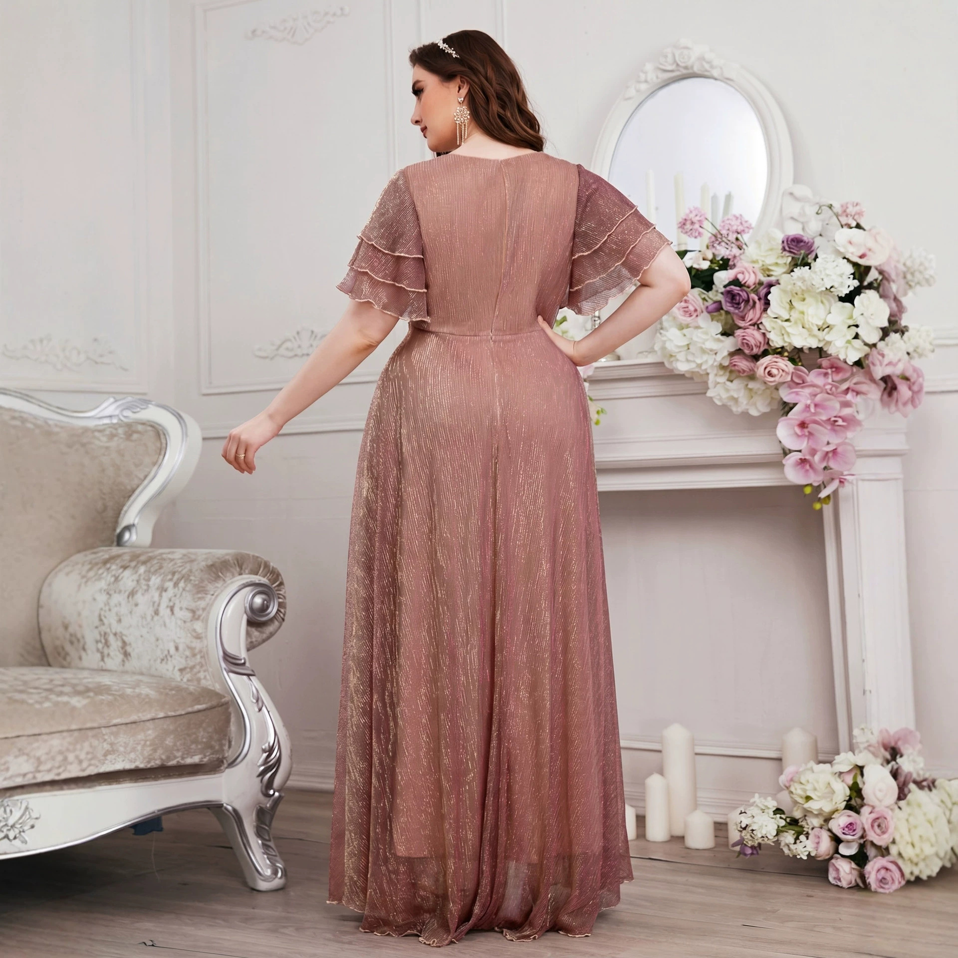 Luxury Curvy Blush Gold Glitte - Fly Line ulasan dan harga