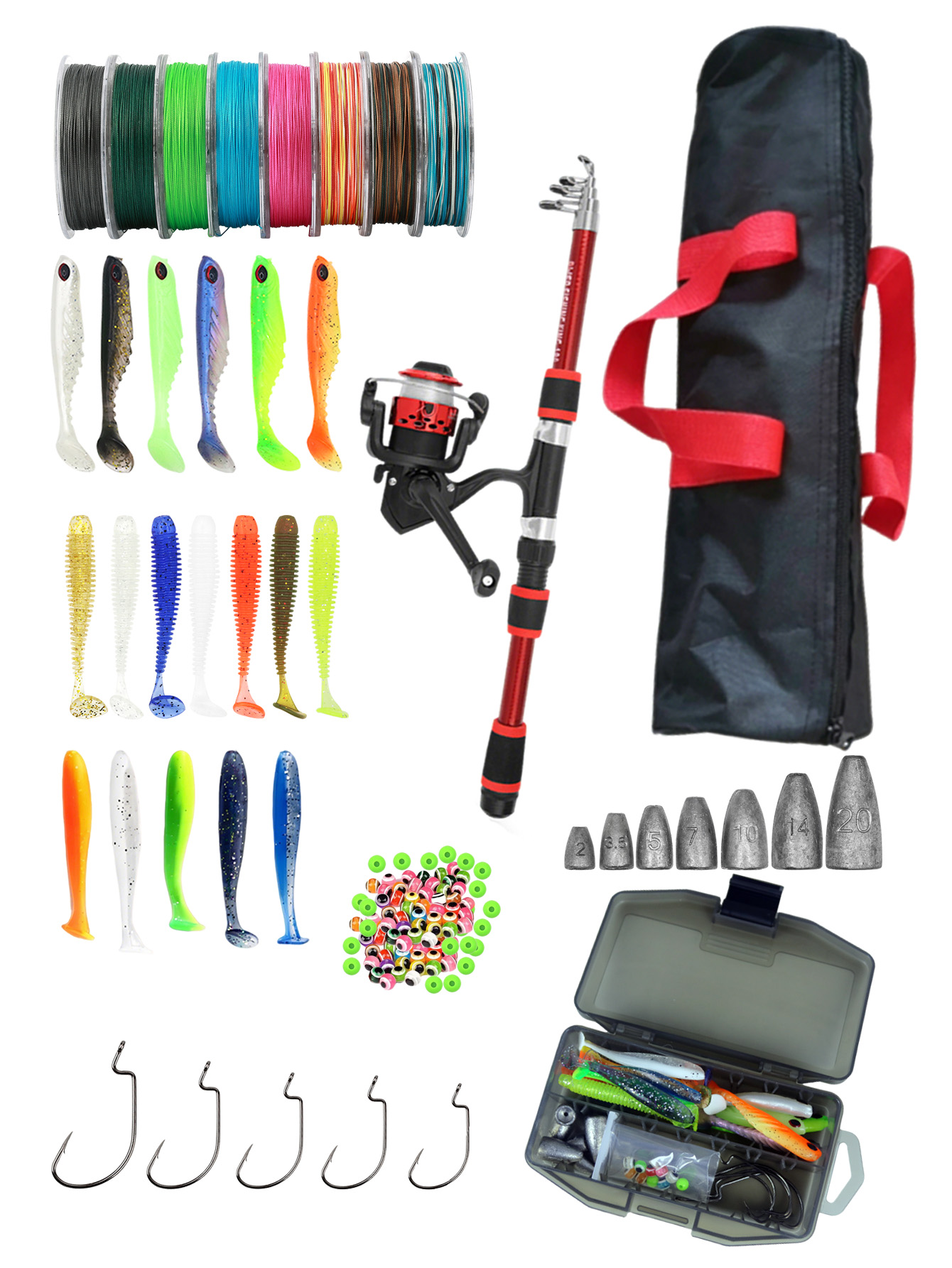 Fishing Rod Reel Combos Collap - Fishing Line Spooler ulasan dan harga
